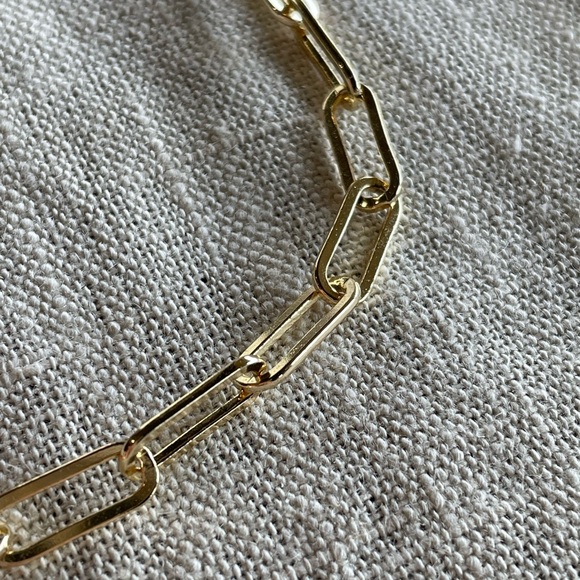 Gold Paperclip Chain, Gold Oval Link Necklace - Picture 7 of 8